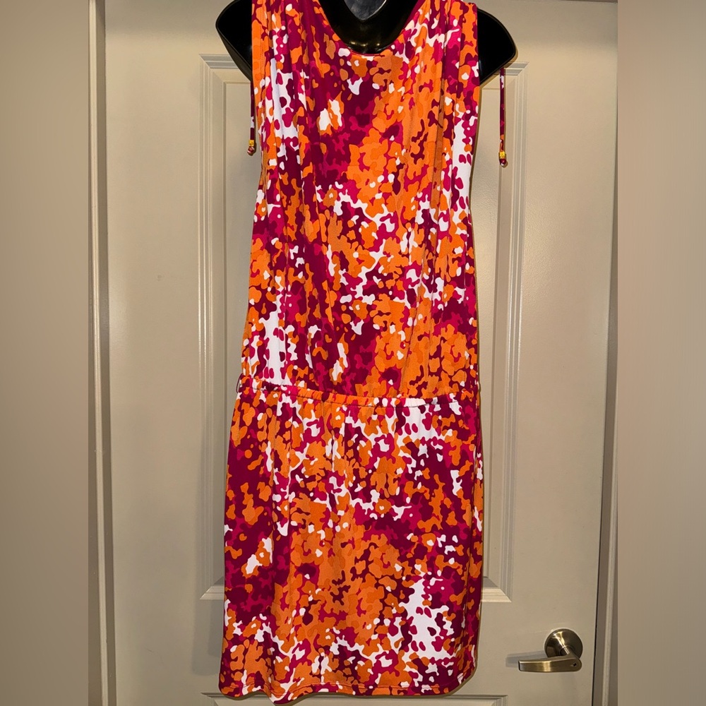 MICHAEL KORS Women’s Midi Orange Dress size Large - Picture 11 of 16